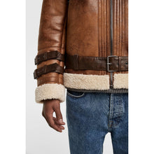 Double Face Brown Shearling Leather Jacket