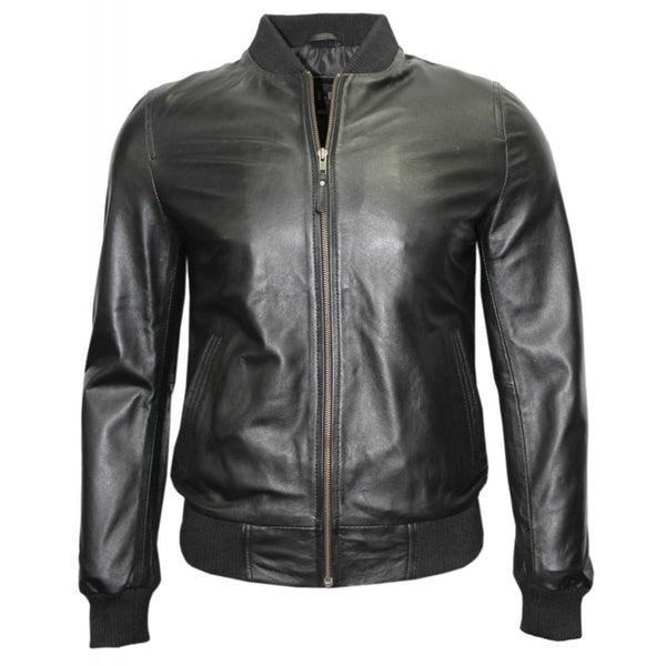 Silver Mens Biker Bomber Leather Jackets