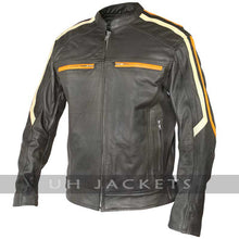 Men Classic Cafe Racer Motorbike Leather Jacket