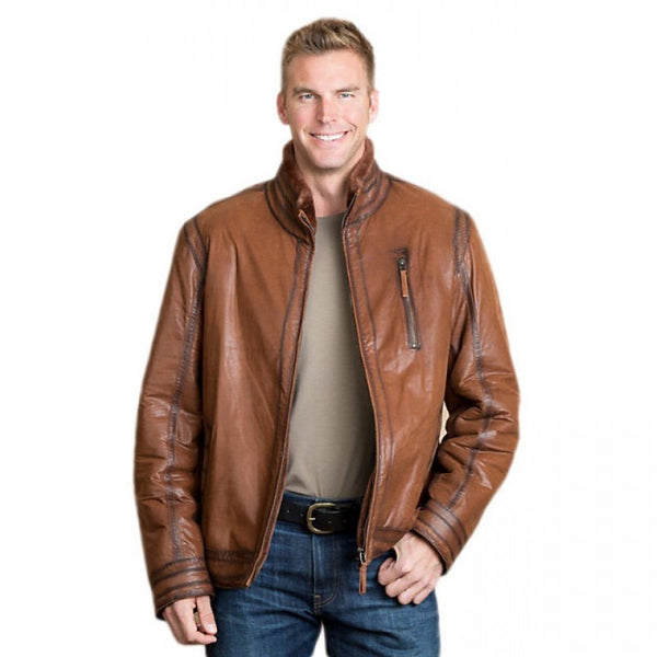 Brad Kroenig Brown Stylish Leather Jacket