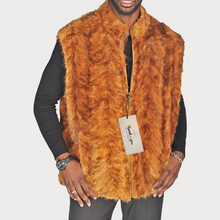 Men’s Luxury Zippered Golden Mink Vest - Men's Reversible Mink Vest