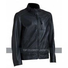 Classic Look Black Ribbed Leather Jacket