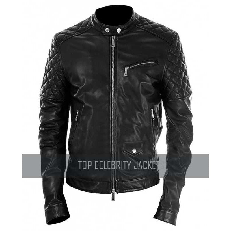 Men's Black Leather Motorcycle Jacket