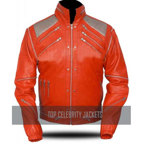 Michael Jackson Beat-IT Red Leather Jacket