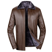 Men's Lapel Leather Jacket Casual Plus Velvet To Keep Warm