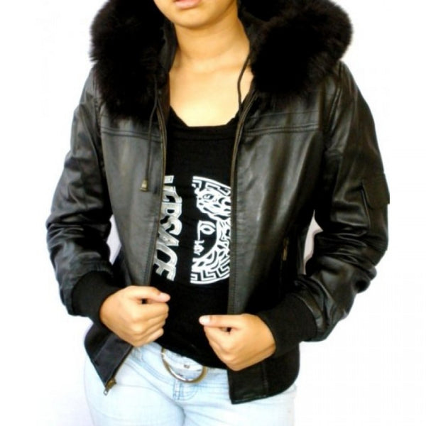 Women Fur Leather Jacket