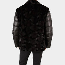Men’s Sculptured Mink Jacket Quilted Sleeves Mink Vest - Men's Convertible Mink Vest