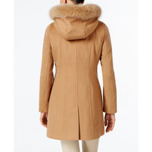 Fox-Fur-Trim Hooded Walker Coat