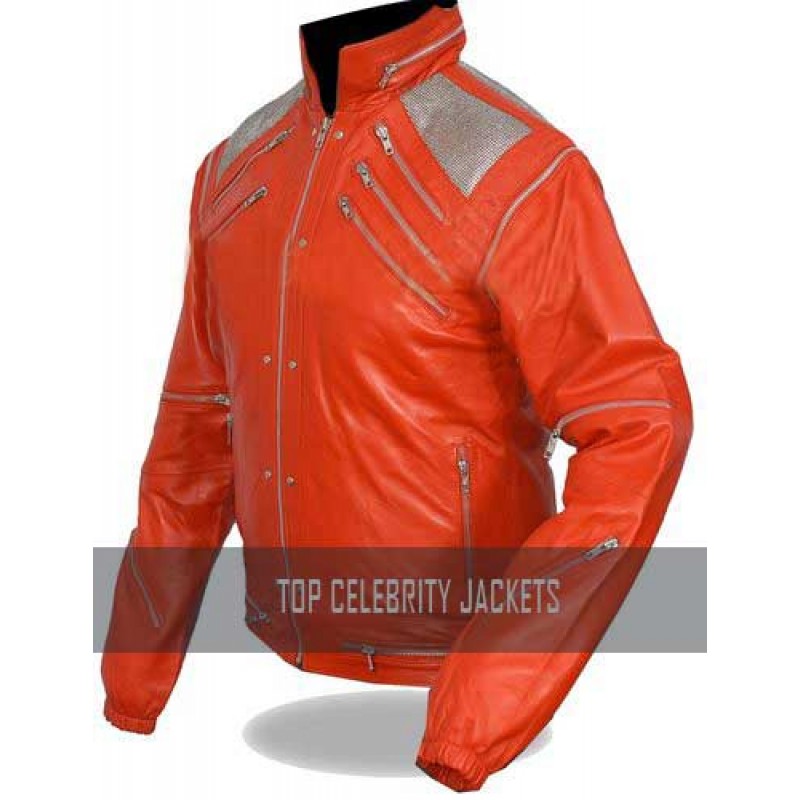 Michael Jackson Beat-IT Red Leather Jacket