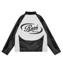 Locomotive Style Black And White Leather Jacket