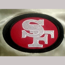 Sf 49ers Champs Gold Satin Patches Jacket
