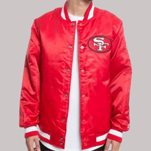 Sf 49ers Champs Gold Satin Patches Jacket