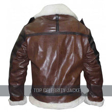 Brown And Black Bomber Jacket With Shearling