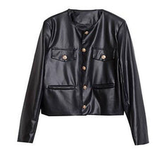 Women's Brown And Black Leather Coat