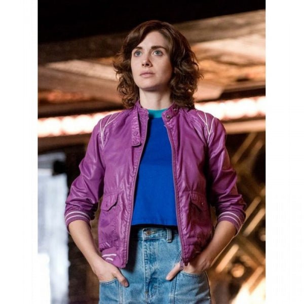 Alison Brie Glow Ruth Wilder Purple Leather Jacket