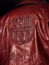 FC Barcelona Burgundy Leather Jacket