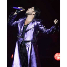 Adam Lambert Stylish Shiny Purple Coat