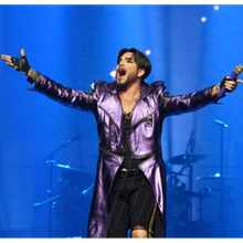 Adam Lambert Stylish Shiny Purple Coat