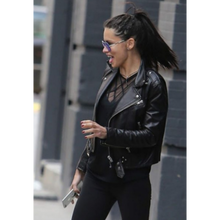 Adriana Lima Black Leather Jacket