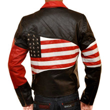 USA American Flag Men Leather Jacket