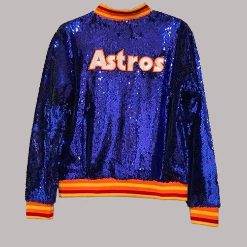 Astros Sequin Bomber Jacket