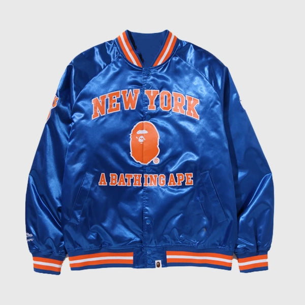 BAPE X M&N NBA New York Knicks Satin Jacket