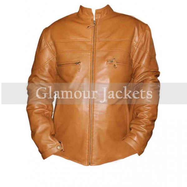 Brown Cafe Racer Bomber Jacket