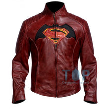 Superman Vs Batman Maroon Leather Jacket