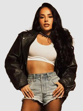 Becky-G-UGG-x-Willy-Chavarria-Black-Leather-Jacket