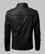 Men?s Black Biker Slim Fit Leather Jacket