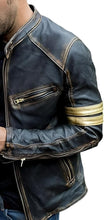 Men's Genuine Lambskin Cafe Racer Vintage Motorcycle Jacket
