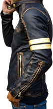 Men's Genuine Lambskin Cafe Racer Vintage Motorcycle Jacket