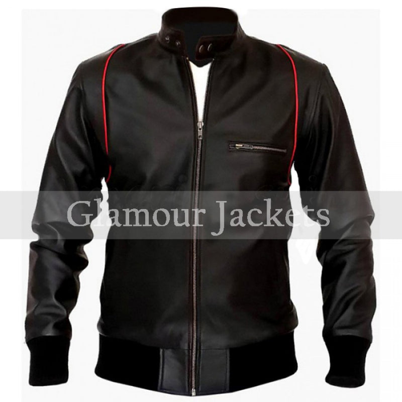 Black SlimFit Biker Style Leather Jacket