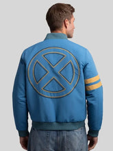 Blue-X-Men-inspired-bomber-jacket-front-view