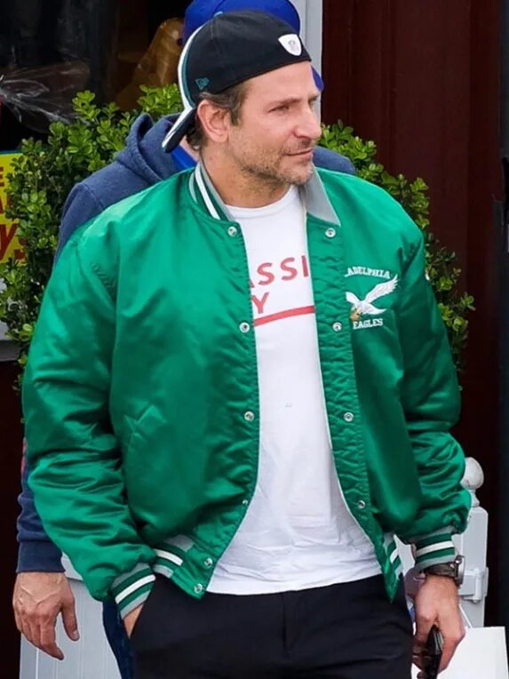 Bradley Cooper Philadelphia Eagles Green Varsity Jacket