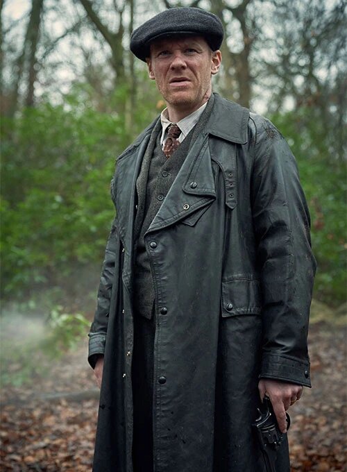 Brian Gleeson Peaky Blinders Black Leather Trench Coat