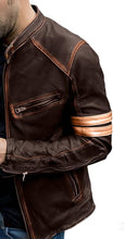 Men's Genuine Lambskin Cafe Racer Vintage Motorcycle Jacket