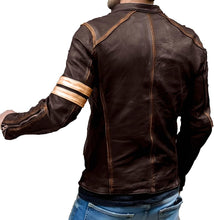 Men's Genuine Lambskin Cafe Racer Vintage Motorcycle Jacket