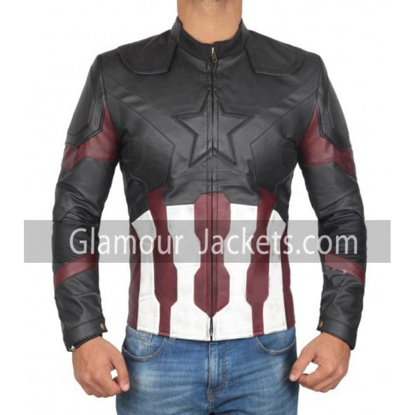 Captain America Distressed Leather Jacket