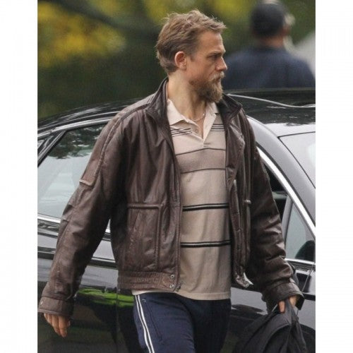 Charlie Hunnam Jungleland Brown Leather Jacket