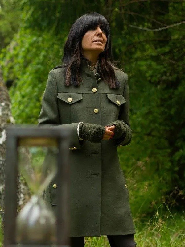 Claudia Winkleman The Traitors Green Wool Coat