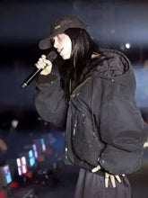 Coachella 2023 Billie Eilish Black Hooded Puffer Jacket