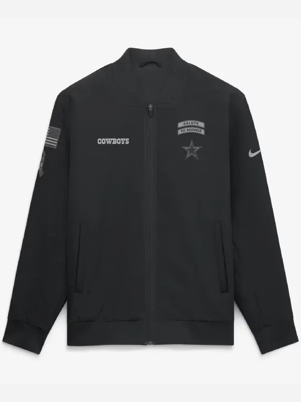 Black-Dallas-Cowboys-bomber-jacket-front-view