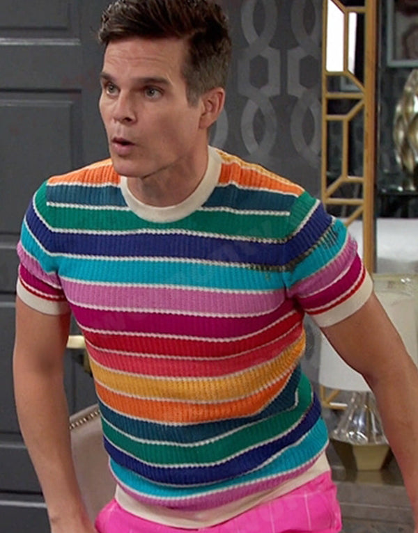 Days Of Our Lives 2023 Greg Rikaart Colourful Short Sleeve Sweater