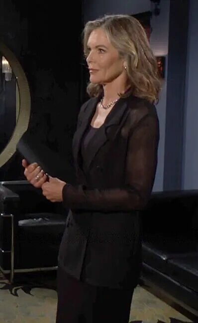 Diane Jenkins The Young and The Restless Black Sheer Sleeve Blazer