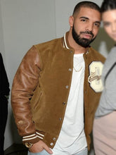 Drake Brown Varsity Style Bomber Jacket