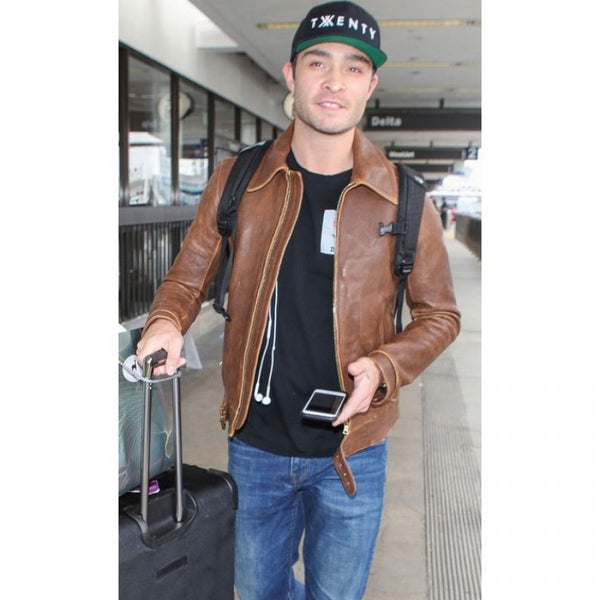 Ed Westwick Leather Jacket