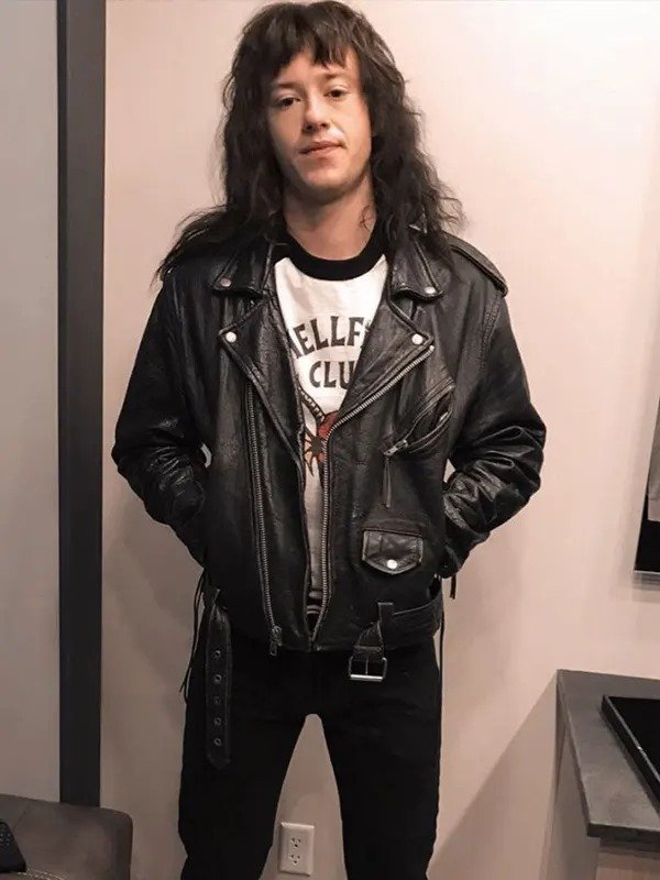 Stranger Things Joseph Quinn Biker Leather Jacket