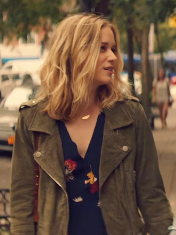 Elizabeth Lail You Biker Suede Leather Jacket