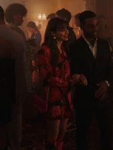 Emily In Paris S03 Emily Cooper Red Rose Printed Blazer